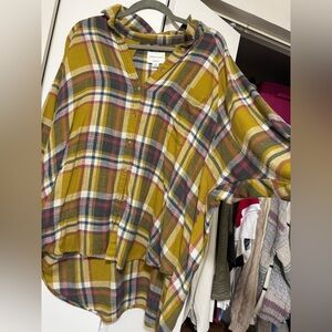 American Eagle Outfitters Oversized Plaid Shirt - Mustard, Burgundy, Navy
